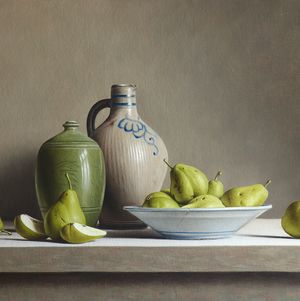 "Pears and Westerwald jug"
