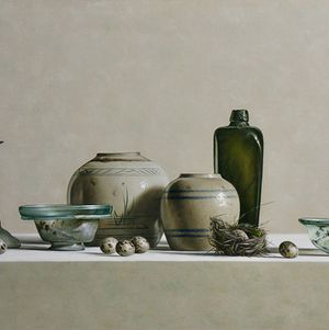 "Roman glass and ginger jars"