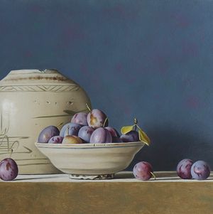 "Troniac plums and ginger jar"